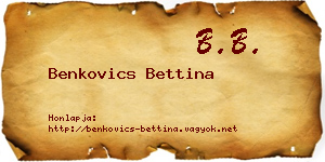 Benkovics Bettina névjegykártya