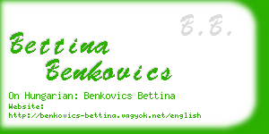 bettina benkovics business card